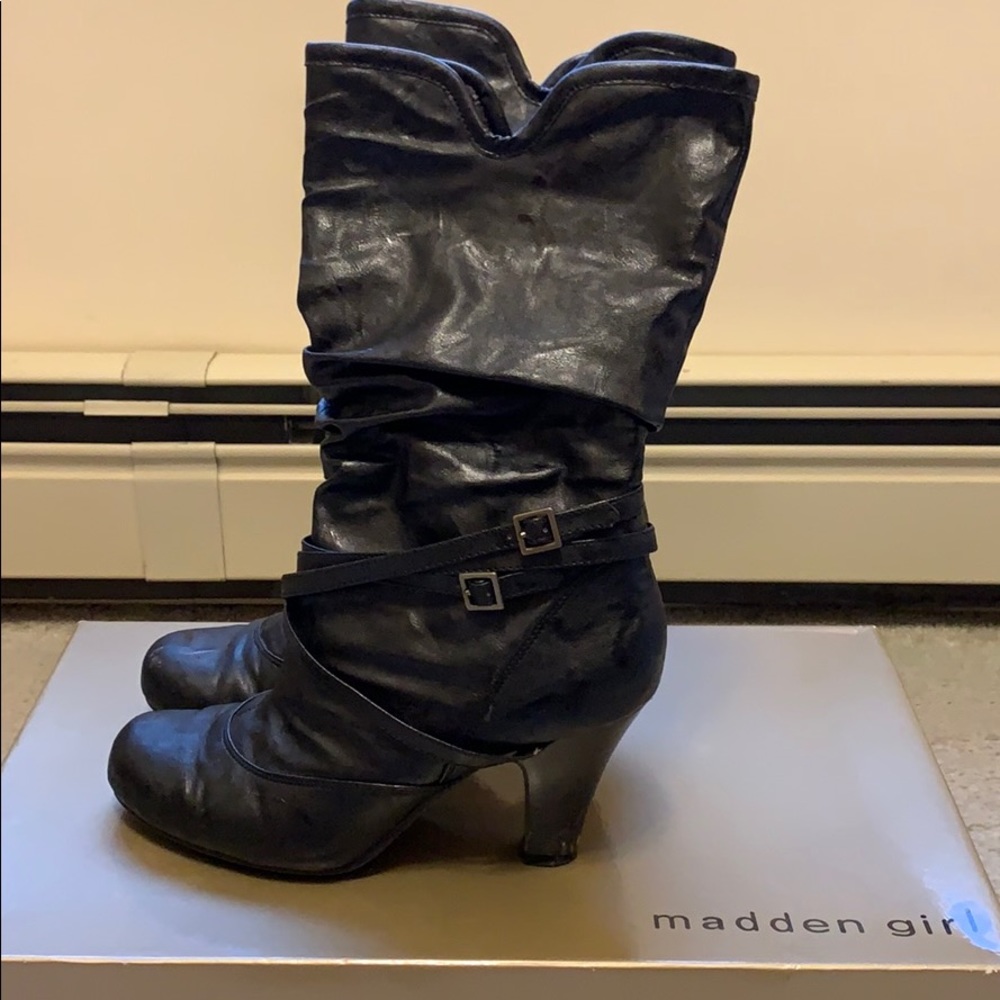 Madden Girl Black Boots Size 6